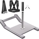 Kipika Stainless Steel Weight Sled for Fitness Strength Training, Speed Improvement, and Athletic Exercise - Compatible with 1" & 2" Weight Plates