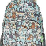 ECO CHIC Hiking Lightweight Packable Backpack - Foldable Daypack for Travel & Hiking & Outdoor Adventures - Waterproof Backpack from Recycled Materials (Dogs Teal)
