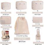 BAGAIL 8 Set Packing Cubes Luggage Organizer Bags for Travel Accessories-Cream - Image 2