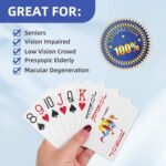 Playing Cards Large Print for Adults - 2 Pack, Large Print Playing Cards for Seniors, Vision Impaired, Low Vision Crowd, for Blackjack, Euchre, Canasta Card Game - Image 2