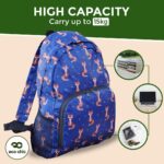 ECO CHIC Hiking Lightweight Packable Backpack - Foldable Daypack for Travel & Hiking & Outdoor Adventures - Waterproof Backpack from Recycled Materials (Dogs Teal) - Image 2
