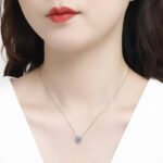 Qings Birthstone Heart Women Necklaces, 925 Sterling Silver Birthstone Pendant Necklace, Adjustable Chain Gift Box, 12 Months Jewellery Valentines Gift for Her Wife Mom Birthday Wedding - Image 6