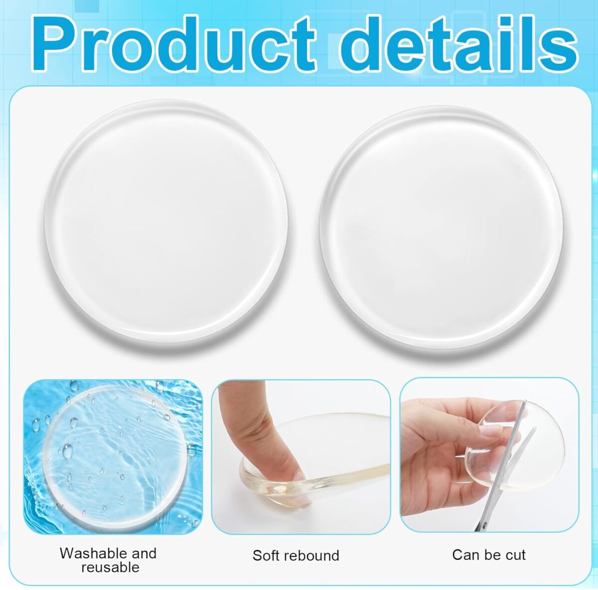 Geiserailie 6 Pcs Prosthetic Liner Patch 2.5 Inch Amputee Liner Prosthetic Leg Pad Prosthetic Leg Accessories Amputee Pads Prosthesis Liner for Leg Amputee Gifts, Reduce Friction and Skin Irritation - Image 3