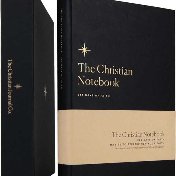365 Days Of Faith Notebook, Prayer & Bible Study Notebook For Women And Men, Christian Journal In Gift Box (Black Hardback)
