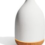 InnoGear Oil Diffuser, 150ML Ceramic Diffuser for Essential Oils Handcrafted Aromatherapy Diffuser Ultrasonic Cool Mist Humidifier with 2 Mist Modes Waterless Auto Off for Room Office, White