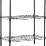 Amazon Basics 3-Shelf Adjustable Heavy Duty Steel Wire Rack Storage Shelving Organizer for Kitchen, Garage, 23.2" L x 13.4" W x 30" H, Black