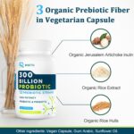 Probiotics for Women Men: 300 Billion CFU Probiotic High Potency + 12 Strains Organic Probiotics with Prebiotics, Daily Probiotic Supplement for Digestive, Gut, Immune and Bloating Health, 60 Capsules - Image 6