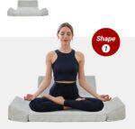 HOMBYS Meditation Cushion Foam Meditation Pillows for Sitting on Floor, Large Yoga Pillow for Adult, Meditation Mat with 2 Knee Cushions and Hip Support-3 Shapes for Different People-Supportive - Image 2