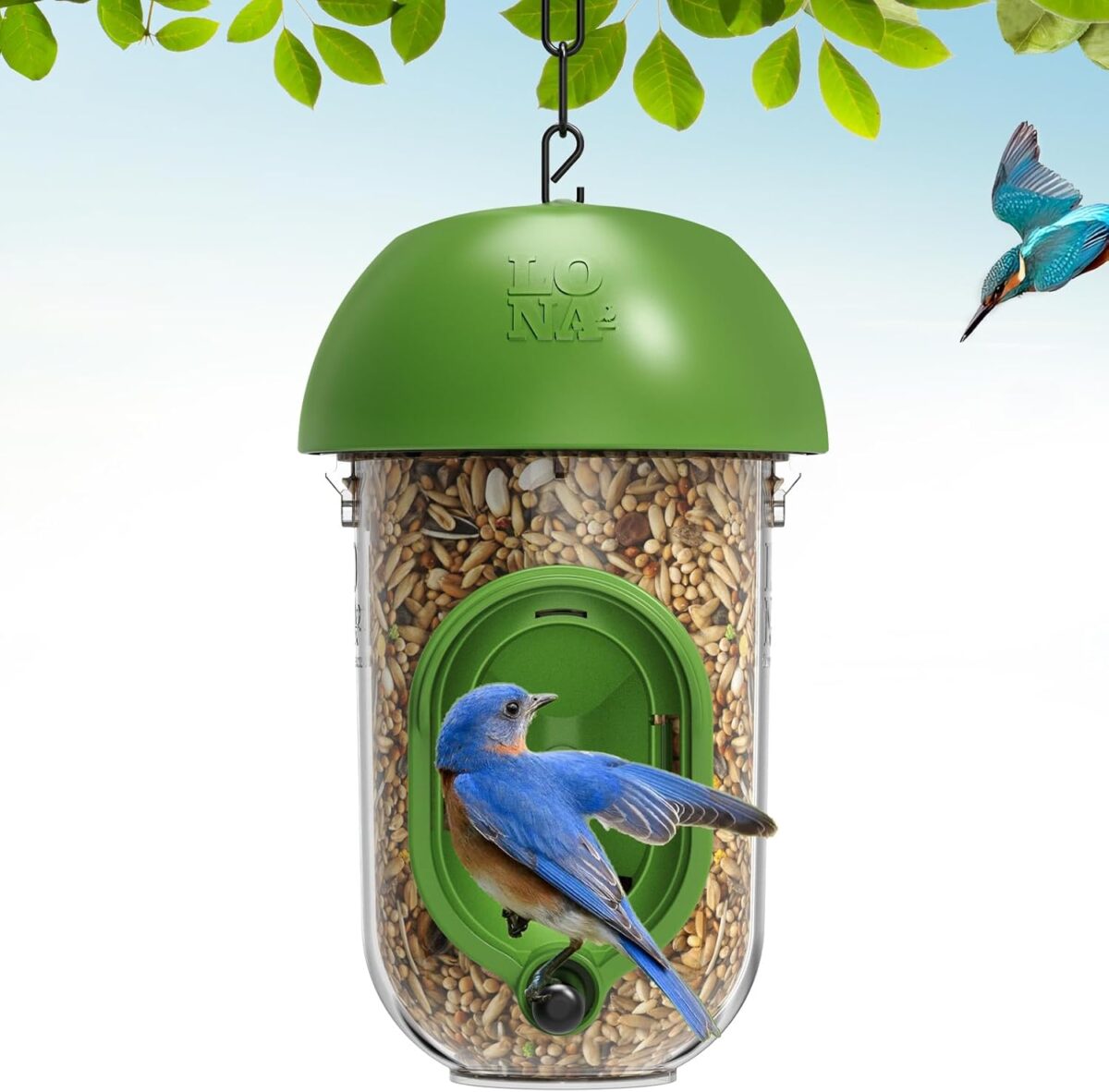LONA Bird Feeders for Outdoors, Tube Birds Feeder Weatherproof with Multiple Hanging Methods, Wild Feeding Silo for Outside, 1 Port - Image 7