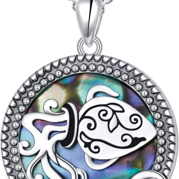 Alphm 12 Constellation Necklace 925 Sterling Silver Zodiac Sign Coin Pendant Necklaces Abalone Shell Astrology Horoscope Jewelry Birthday Gifts for Women