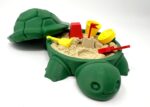 Munnygrubbbers - Mini Desktop Turtle Sand Box - 6 x 6 in - Stress Relief - Includes Soft Moldable Play Sand and Mini Tool Accessories - Novelty Gift - Desktop Decor - Zen Garden - (Green) - Image 3