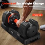 Adjustable Dumbbells Set, Adjustable Weights15/25/35/45/55lbs,Adjustable Dumbbell Pair 110LBS Exercise Fitness Fast Adjust Hex Weight for Full Body Workout Fitness Adjustable dumbbell set 2 - Image 5
