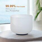 440HZ 8 Inch F Note Heart Chakra Frosted Quartz Crystal Singing Bowl with Mallet and O-ring for Sound Healing Meditation - Image 2