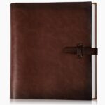 Photo Album 4x6 200 Photos, Genuine Leather Photo Albums with Writing Space with 30 Writing Paper, Travel Family Wedding Kids Graduation Ultrasound Baby Picture Album Scrapbook Photo Album (Simple)1