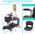 Vive 4 Wheel Mobility Scooter - Electric Powered Wheelchair Device - Compact Heavy Duty Mobile for Travel, Adults, Elderly - Long Range Power Extended Battery with Charger & Basket (FSA/HSA Eligible) - Image 4