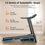 THERUN Incline Treadmill, 0-12% Auto Incline Treadmill for Running and Walking, 300 lbs Weight Capacity, Wide Belt, 3.0 HP, 18" LED Screen, 2 Layers Shock-Absorbing - Image 5