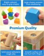 Coogam Wooden Montessori Toys for Toddlers, Shape Sorting Cube Whack Mole Fine Motor Skills Game for Year Old 18 Month+ Baby Boys Girls Gift - Image 5
