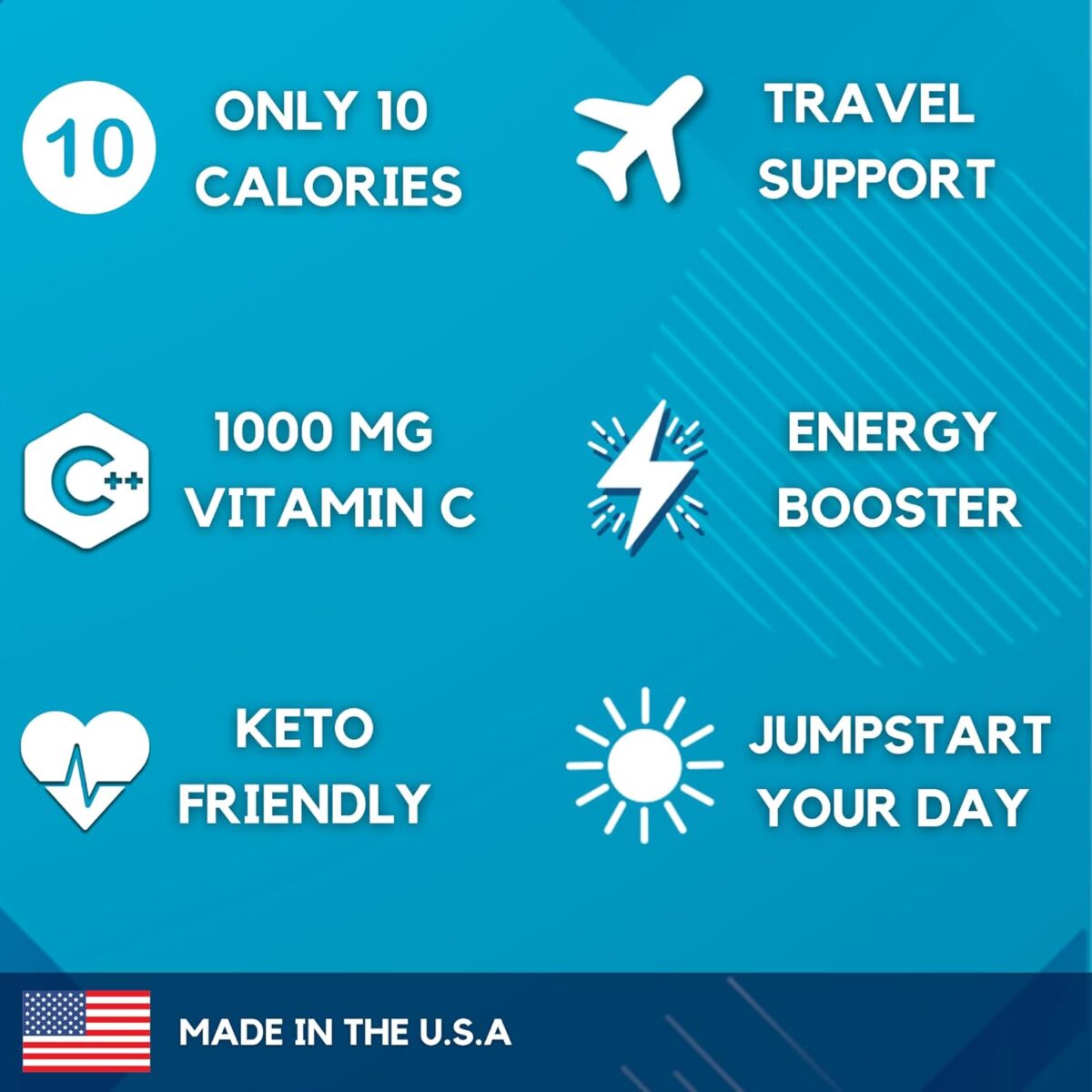 HydroMATE Electrolytes Powder Packets Low Carb Hydration Accelerator Drink Mix Party Relief Plus Vitamin C Variety Pack 16 Sticks - Image 3