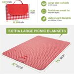 Extra Large Picnic Blanket Beach Blankets, Outdoor Foldable Waterproof Sand Mat for Beach Camping Hiking Travel Family Concerts Grass Park Music Festival Lawn Mats (Red, 80x60inch) - Image 2