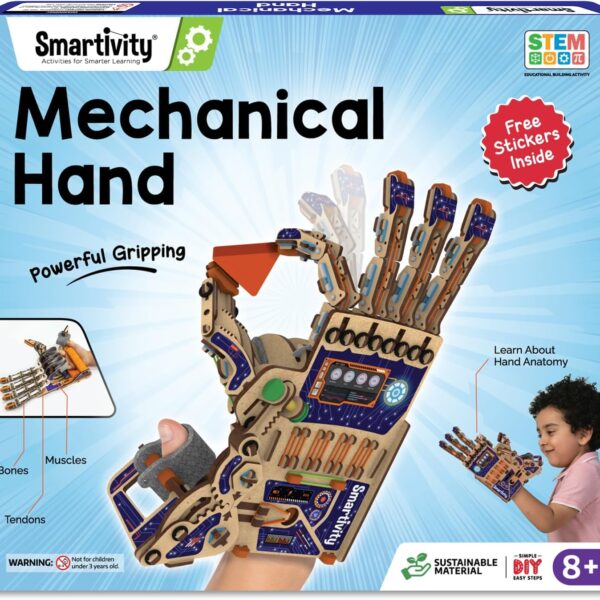 Smartivity DIY Robotic Mechanical Hand STEM Toy for Kids 8-9-10-11-12-13-14 Years Old | 2024 Parents Choice Award Winner I Birthday Gift for Boys & Girls | Engineering Kit for 8-14 Years Old