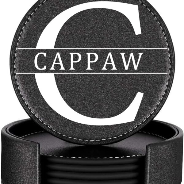 Personalized Leather Coaster for Drinks, Custom Coffee Coasters Set of 6, Customize Cup Coasters with Monogram Engraved, Wedding Gifts