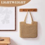 Beach Bag, Large Beach Bag for Women, Woven Straw Beach Tote Bag Waterproof, Weaving Swim Shopping Travel Bag - Image 4
