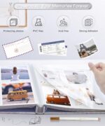 Popotop Photo Album Self Adhesive Scrapbook Album for 4x6 5x7 8x10 Pictures DIY Photo Book with Plastic Refills Sleeves Page,Birthday Gifts for Women Mom,Wedding Baby Family Travel - Image 4