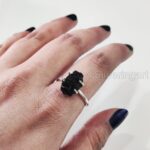 Natural Black Tourmaline Ring, Rough Tourmaline Ring, October Birthstone, Bohemian Ring, 925 Sterling Silver, Womens Ring, Christmas, Thanksgiving, Handmade, Statement Jewelry, Raw Gemstone Jewelry - Image 5