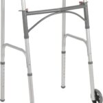 Drive Medical 10244-1 Two Button Folding Steel Walker, Grey