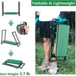 BESTHLS Garden Kneeler and Seat - Heavy Duty Folding Stool with Thick Pad, Tool Pouch, 330 lbs Capacity - Knee & Back Support, Perfect for Seniors, Women, Men - Image 5