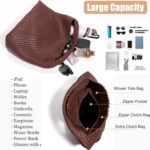 2025 Woven Tote Bag for Women with Purse, Extra Large Fashion Shoulder Hobo Underarm Bags, Large Woven Handmade Work bag - Image 4