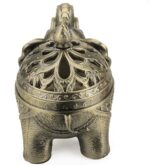 K COOL Metal Backflow Incense Holder Elephant Cone Coil Incense Burner Ash Catcher with Lid, Aromatherapy Ornament Home Office Decoration for Indoor Outdoor (Bronze) - Image 5