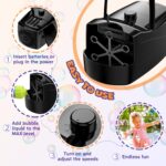 Bubble Machine, Automatic 18000+ Per Minute Big Bubbles Blower Maker for Kids Toddlers with 2 Speeds,6 Wands,Operated by Plugin or Batteries for Outdoor/Indoor Birthday Parties,Wedding (Black) - Image 4