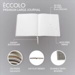 Eccolo Large Lined Journal Notebook, Flexible Cover, Writing Journal, 256 Ruled Ivory Pages, Ribbon Bookmark, Lay Flat, Desk Size for Work or School, Be Bold (Gray, 8x10 inches) - Image 3