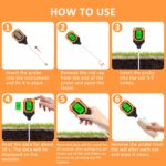 4-in-1 Soil Moisture Meter Digital PH Meter/Soil Moisture/Plant Temperature/Sunlight Intensity, Backlight LCD Display, Soil Test Meter for Garden, Lawn, Plant Care, Farm and Indoor Outdoor Plants - Image 5