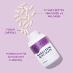 Vimergy Magnesium Glycinate – Stress Support – Chelated to Avoid Tummy Upset*– Promotes Heart Health & Energy*– Kosher, Vegan Gluten-Free – 180 Caps - Image 3