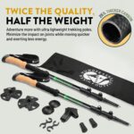 100% Carbon Fiber Trekking Poles by USA Brand - Ultra Strong Lightweight Collapsible Hiking Poles with Cork and EVA Foam Grips & Quick Adjustable Flip Locks - Image 2