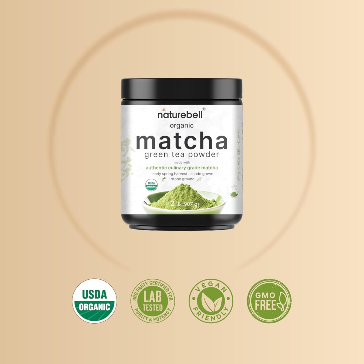 Organic Matcha Green Tea Powder, 2 Pounds | Unsweetened with Zero Sugar, Culinary Grade, Potent Early Harvest, Fine Stone Ground – Vegan, All Purpose, Great for Matcha Latte - Image 3
