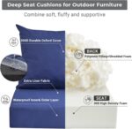Outdoor Cushions for Patio Furniture,Outdoor Seat Cushion Set 24 x 24 x 5.75 Inch,Waterproof & Fade Resistant Outdoor Chair Cushions,Deep Patio Chair Cushion with Removable Cover,Navy Blue - Image 2