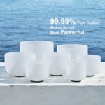 432HZ 6-12 Inch Set Of 7 PCS Frosted Chakra Quartz Crystal Singing Bowls for Sound Healing with 2 PCS Travel Carry Case Bag - Image 4