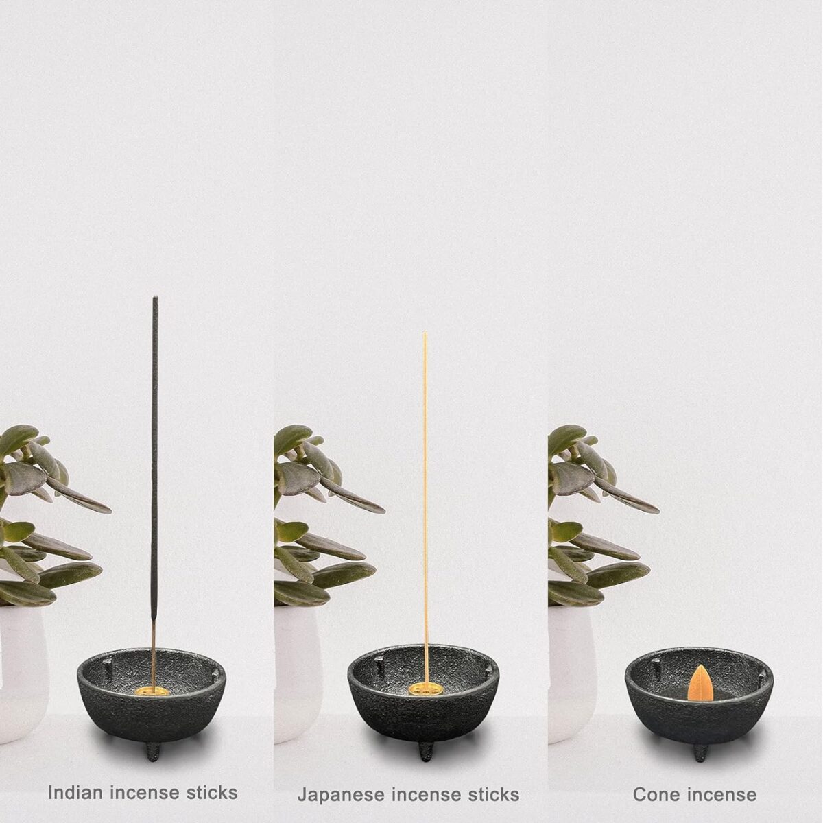 Incense Burner, Incense Burner Holder, Cast Iron Incense Burner with Incense Stick Holder and Fireproof Cotton. Ideal for Incense Sticks, Resin Incense, Cone Incense and Ritual Purpose, Decor, Etc.… - Image 4