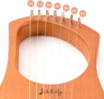 Lyre Harp Mulucky 7 Metal Lyre Steel String Bone Saddle Mahogany Lyre Instrument with Tuning Wrench and Black Gig Bag - MLH701 - Image 4