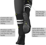 Flydo Pilates Grippy Socks with Grips for Women Yoga Non Slip Long Socks for Pure Barre, Ballet,Dance Workout 2-5 Pack - Image 2