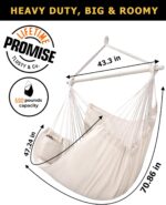 ADVOKAIR Hammock Chair Hanging Chair Rope Swing XXL - Max 500lbs, 70in Large Hammock Swing Chair -Portable Steel Spreader Bar with Anti-Slip Rings-Roomy & Strong - Image 4