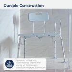 Drive Medical 12011KD-1 Tub Transfer Bench For Bathtub, Height Adjustable Shower Bench with Backrest, Shower Seat Shower Chair Bath Chair for Elderly, Seniors, Arm Support for Transfer, 400 Weight Cap - Image 5