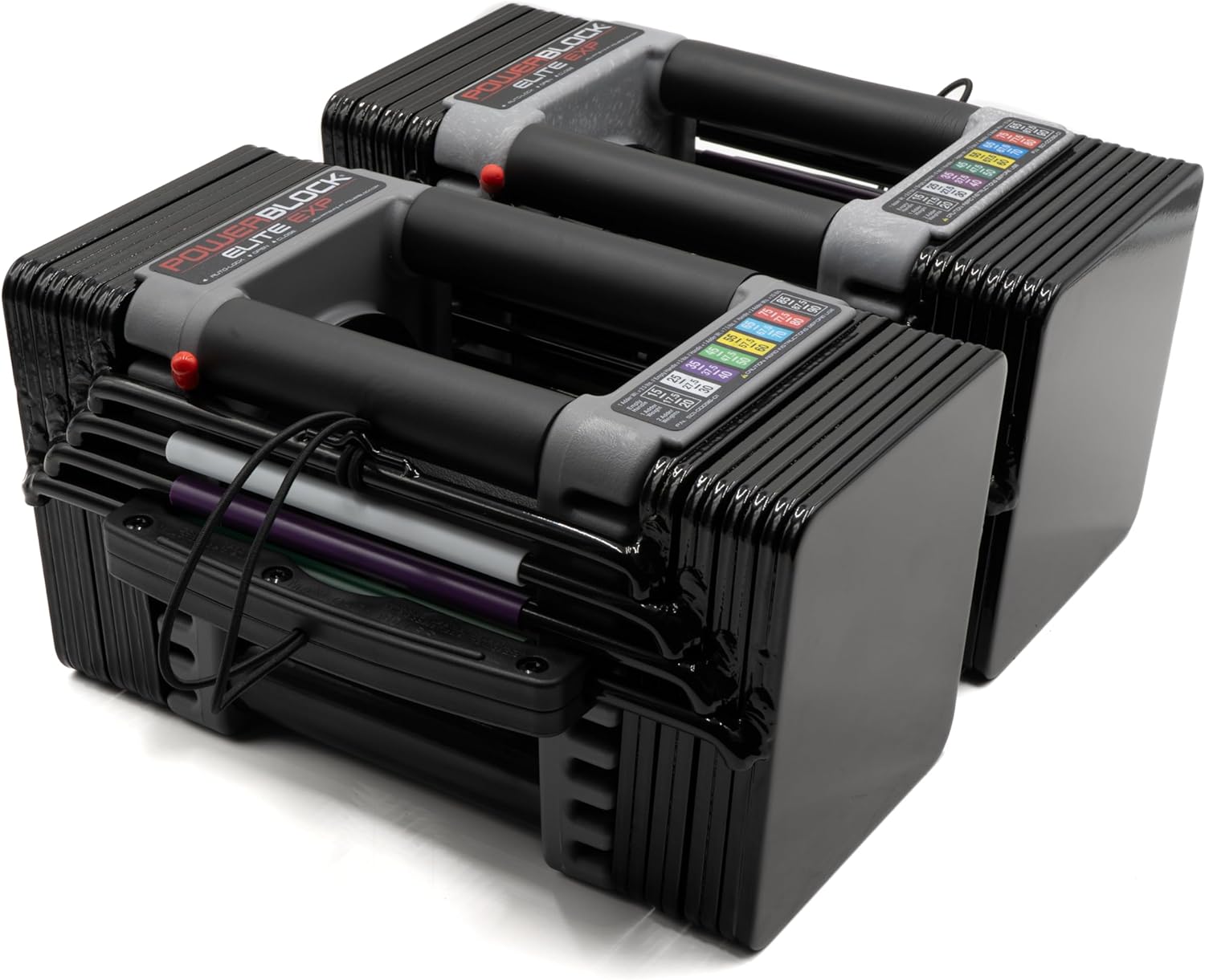 71lmmY6TJCL._AC_SL1500_.jpg PowerBlock Elite EXP Adjustable Dumbbells, Sold in Pairs, Stage 1, 5-50 lb. Dumbbells, Durable Steel Build, Innovative Workout Equipment, All-in-One Dumbbells, Expandable with Expansion Kits - Image 1