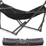 Tranquillo Uniki 3-Year Warranty Hammock Stand, Instant 30s Foldable Hammock with Stand, 550 lbs Capacity Camping Hammock for 1 Persons, Portable & Durable Premium Hammock, Black
