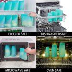 Reusable Food Bags, 12 Pack 100% Silicone Food Storage Bags Stand Up Zip Lock Container, Freezer Microwave Oven Dishwasher Safe, 4 Large 4 Medium 4 Small, Aqua - Image 5