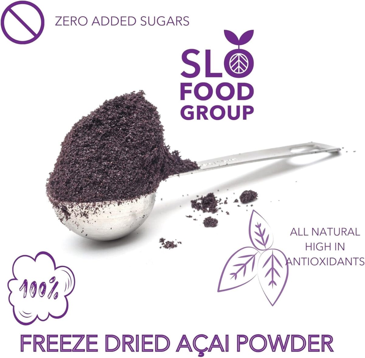 Slofoodgroup Freeze Dried Açaí Powder - Pure Acai Powder from Brazil (.25Lb/4oz Açaí), Acai Fruit Powder - Image 2