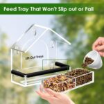 Clear Window Bird Feeder with 5 Extra Strong Suction Cups, DY-SKTY Sturdy and Durable Acrylic Bird Feeders for Viewing Wild Bird Outside, as a Bird Watching Gift, Outdoor Bird Feeder, and Garden Decor - Image 4